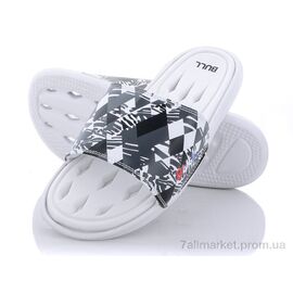 Фотография Шлепки мужские пляжные Лето R021 (w43) white-black (08841) (6 пар р.40-45) "Obuvok" недорого оптом от прямого поставщика