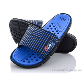 Фотография Шлепки мужские пляжные Лето R022 black-blue (08841) (6 пар р.40-45) "Obuvok" недорого оптом от прямого поставщика