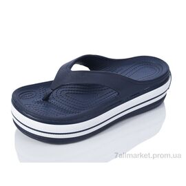 Шльопанці жіночі полегшені Літо N508 navy-white (6 пар р.37-40) "Inblue" недорого оптом від прямого постачальника