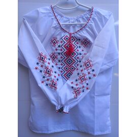 Фотография Вышиванка детская на девочку 033 white р.128-164 "Кузя" недорого оптом от прямого поставщика