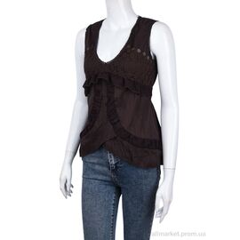 Фотография Женская блузка Лето 511 (08884) brown (3 шт. р.сетка S-L) "Obuvok" недорого оптом от прямого поставщика