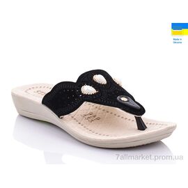 Шльопанці жіночі полегшені Літо ТЖ19 палец 03-03-3 черный (6 пар р.36-40) "Selena" недорого оптом від прямого постачальника