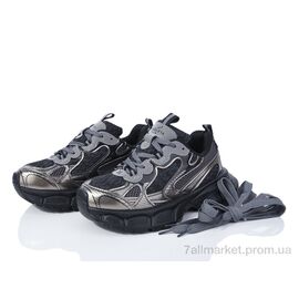 Фотография Кроссовки женские модные Весна/осень 197-173 black-grey (8 пар р.36-41) "Violeta" недорого оптом от прямого поставщика