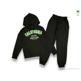 Спортивний костюм дитячий Весна/осінь 2403 black-green (128-152) (5 шт. р.сіткаS-2XL) "LiMa" недорого оптом від прямого постачальника
