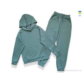Спортивний костюм дитячий Весна/осінь 2446 зелений (128-152) (5 шт. р.сіткаS-2XL) "LiMa" недорого оптом від прямого постачальника