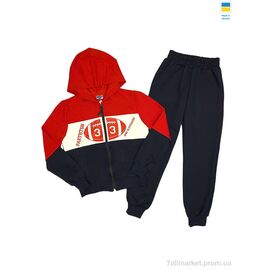Спортивний костюм дитячий Весна/осінь 2405 black-red (128-152) (5 шт. р.сіткаS-2XL) "LiMa" недорого оптом від прямого постачальника