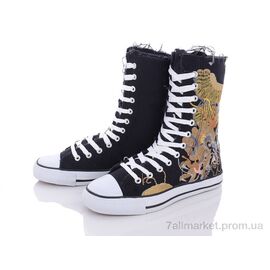 Фотография Кеды женские стильные Весна/осень 120-18 black (21 пар р.36-41) "LiBang" недорого оптом от прямого поставщика