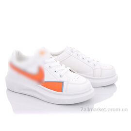Кросівки жіночі модні Весна/осінь 172-39 white-orange (8 пар р.36-40) "Violeta" недорого оптом від прямого постачальника