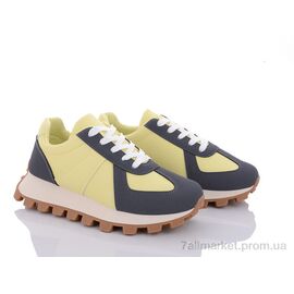 Фотография Кроссовки женские модные Весна/осень 149-9-5 black-yellow (8 пар р.36-41) "Violeta" недорого оптом от прямого поставщика