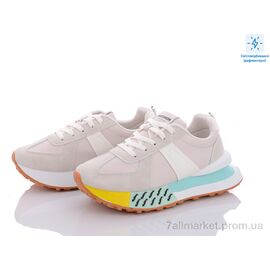 Кросівки жіночі модні Весна/осінь 143-27 l.beige-grey (8 пар р.36-41) "Violeta" недорого оптом від прямого постачальника
