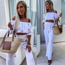 Фотография Костюм женский 061 white р.42-48 "Tori" недорого оптом от прямого поставщика