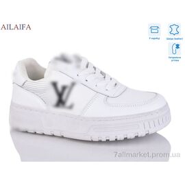 Фотография Кроссовки женские модные Весна/осень 2056 white (8 пар р.36-41) "Ailaifa" недорого оптом от прямого поставщика