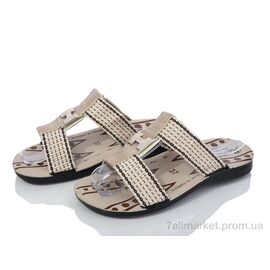 Фотография Шлепки детские летние Лето H111 беж (6 пар р.37-39) "Selena" недорого оптом от прямого поставщика