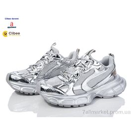 Кросівки дитячі модні Весна/осінь A1335 white-silver (5 пар р.35-39) "Clibee-Doremi" недорого оптом від прямого постачальника