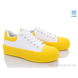 Кеди жіночі стильні Весна/осінь 020-5 yellow-white (8 пар р.36-41) "Захар-Gold" недорого оптом від прямого постачальника