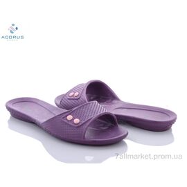 Фотография Шлепки женские облегченные Лето Кредо 107 фиолетовый (10 пар р.36-41) "Acorus" недорого оптом от прямого поставщика