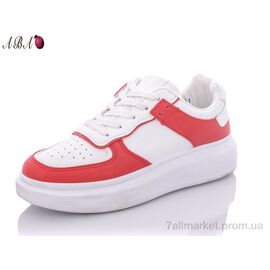 Фотография Кроссовки женские модные Весна/осень BK61 white-red (8 пар р.36-41) "Aba" недорого оптом от прямого поставщика