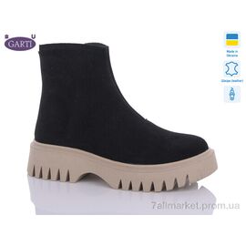Черевики жіночі стильні Весна/осінь 6722 чорний замш беж байка (6 пар р.36-40) "Garti" недорого оптом від прямого постачальника