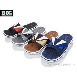 Шльопанці чоловічі пляжні Літо 1677-3058-1 mix (12 пар р.40-45) "BIG" недорого оптом від прямого постачальника
