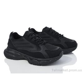 Фотография Кроссовки женские модные Весна/осень 20-1036 black (8 пар р.36-41) "Violeta" недорого оптом от прямого поставщика