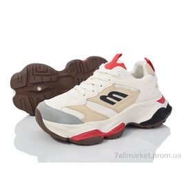 Фотография Кроссовки женские модные Весна/осень 149-39 beige-red (8 пар р.36-41) "Violeta" недорого оптом от прямого поставщика