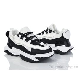 Кросівки жіночі модні Весна/осінь 149-38 black-white (8 пар р.36-41) "Violeta" недорого оптом від прямого постачальника