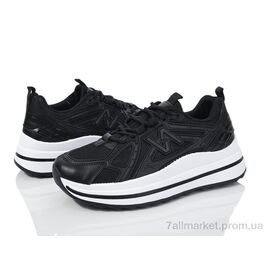 Кросівки жіночі модні Весна/осінь HD43(172-39) black (8 пар р.36-41) "Violeta" недорого оптом від прямого постачальника