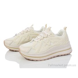 Кросівки жіночі модні Весна/осінь HD43(172-39) beige (8 пар р.36-41) "Violeta" недорого оптом від прямого постачальника