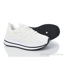 Кросівки жіночі модні Весна/осінь HD43(172-39) white (8 пар р.36-41) "Violeta" недорого оптом від прямого постачальника