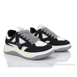 Кросівки жіночі модні Весна/осінь 149-50 white-black (8 пар р.36-41) "Violeta" недорого оптом від прямого постачальника