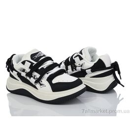 Кросівки жіночі модні Весна/осінь 136-28 white-black (8 пар р.36-41) "Violeta" недорого оптом від прямого постачальника
