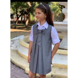 Фотография Сарафан детский лёгкий на девочку 748 grey р.140-146 "Marimaks" недорого оптом от прямого поставщика