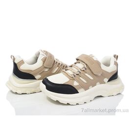 Фотография Кроссовки детские модные Весна/осень EC299 khaki-black (6 пар р.32-37) "Цветик" недорого оптом от прямого поставщика