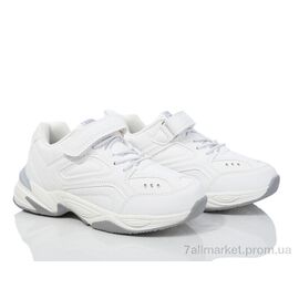Фотография Кроссовки детские модные Весна/осень LC817 white (6 пар р.32-37) "Цветик" недорого оптом от прямого поставщика