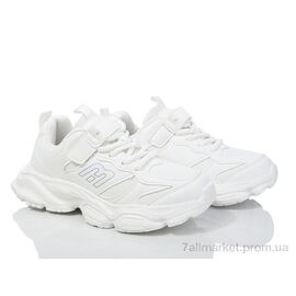 Фотография Кроссовки детские модные Весна/осень EC308 white (6 пар р.33-38) "Цветик" недорого оптом от прямого поставщика