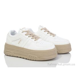Кросівки жіночі модні Весна/осінь 176-44 white-beige (8 пар р.36-40) "Violeta" недорого оптом від прямого постачальника