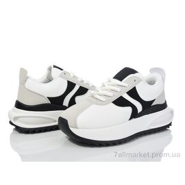Кросівки жіночі модні Весна/осінь 136-36-5 white-black (8 пар р.36-41) "Violeta" недорого оптом від прямого постачальника