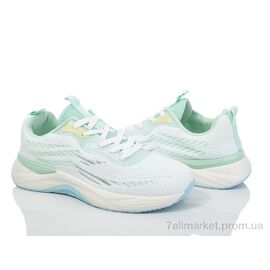 Кросівки жіночі модні Весна/осінь 149-58 white-green (8 пар р.36-41) "Violeta" недорого оптом від прямого постачальника