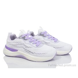 Кросівки жіночі модні Весна/осінь 149-58 white-purple (8 пар р.36-41) "Violeta" недорого оптом від прямого постачальника