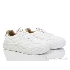 Кросівки жіночі модні Весна/осінь 149-55 white-khaki (8 пар р.36-41) "Violeta" недорого оптом від прямого постачальника