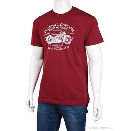 Футболка чоловіча Літо 3707-097-1 bordo (4 шт. р.сіткаM-2XL) "Мир" недорого оптом від прямого постачальника