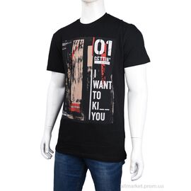 Футболка чоловіча Літо 3707-110-1 black (4 шт. р.сіткаM-2XL) "Мир" недорого оптом від прямого постачальника