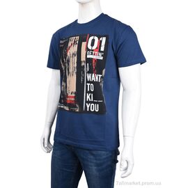 Футболка чоловіча Літо 3707-110-3 blue (4 шт. р.сіткаM-2XL) "Мир" недорого оптом від прямого постачальника