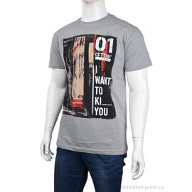 Футболка чоловіча Літо 3707-110-6 grey (4 шт. р.сіткаM-2XL) "Мир" недорого оптом від прямого постачальника
