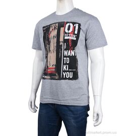 Футболка чоловіча Літо 3707-110-7 grey (4 шт. р.сіткаM-2XL) "Мир" недорого оптом від прямого постачальника