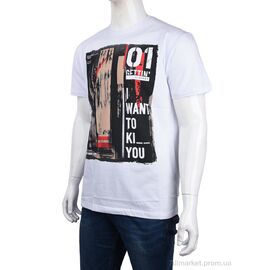 Футболка чоловіча Літо 3707-110-8 white (4 шт. р.сіткаM-2XL) "Мир" недорого оптом від прямого постачальника