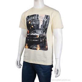 Футболка чоловіча Літо 3707-104-5 beige (4 шт. р.сіткаM-2XL) "Мир" недорого оптом від прямого постачальника