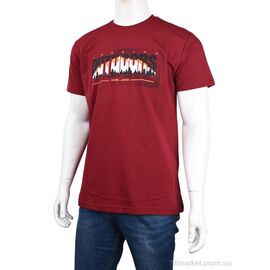 Футболка чоловіча Літо 3707-124-2 bordo (4 шт. р.сіткаM-2XL) "Мир" недорого оптом від прямого постачальника