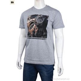 Фотография Футболка мужская Лето 3707-113-8 grey (4 шт. р.сетка M-2XL) "BIG" недорого оптом от прямого поставщика