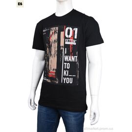 Футболка чоловіча Літо 3707-110-1 black (4 шт. р.сіткаM-2XL) "BIG" недорого оптом від прямого постачальника
